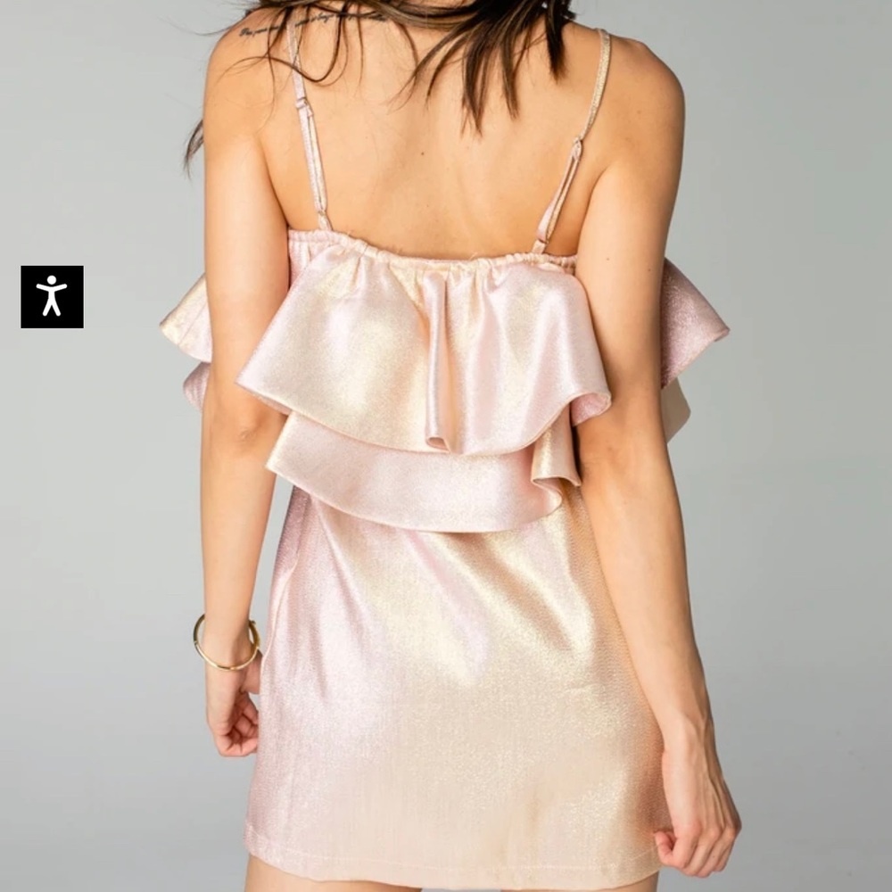 Buddylove RUFFLED CHEST COCKTAIL DRESS - ROSE S - Picture 3 of 4